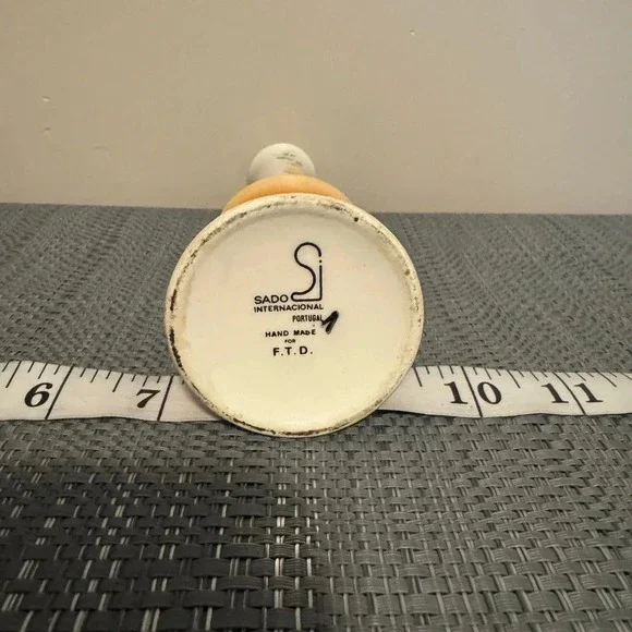 Vintage Sado Internacional Portugal Pottery FTD Floral Flower 8 1/8” Bud Vase - Picture 5 of 5